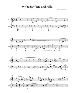 Waltz for Flute and Cello score excerptPicture